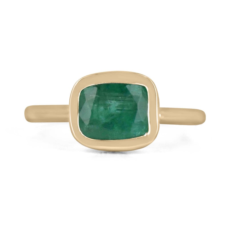 Emerald Open Back Right Hand Solitaire Ring