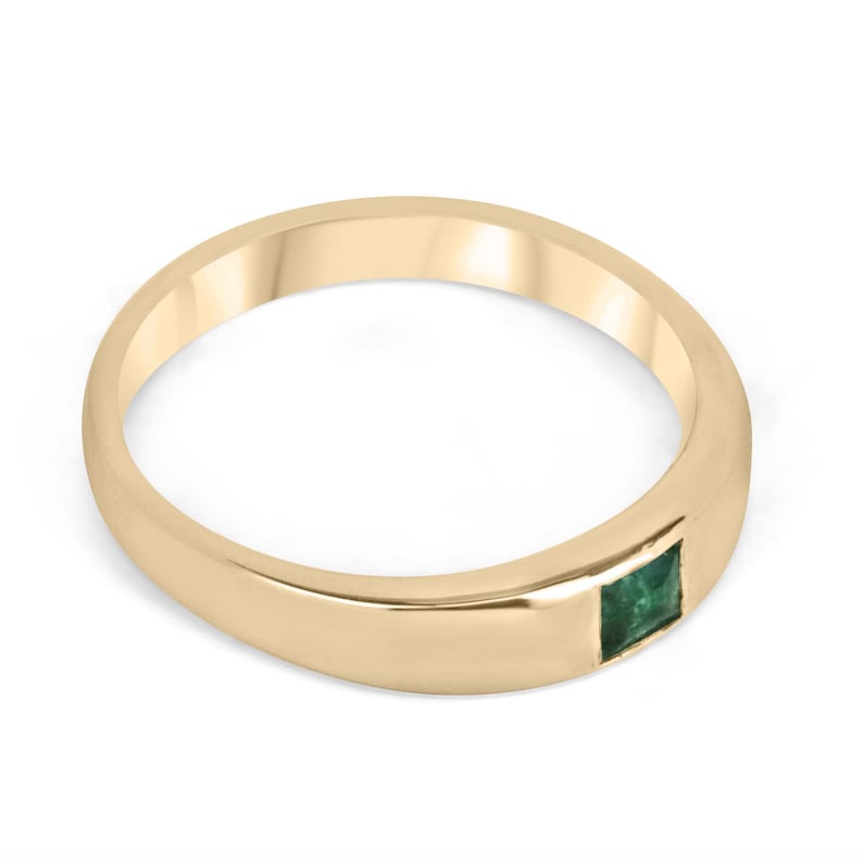 0.40ct 14K Gold Square Princess Cut Pinky Ring