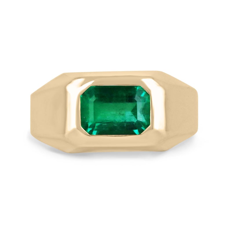 Emerald Cut Solitaire Gypsy Ring