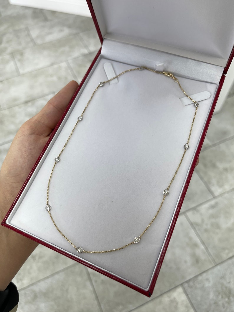 1.0tcw 14K Two-Toned Gold Round Cut Diamond by The Layering Yard Chain Necklace