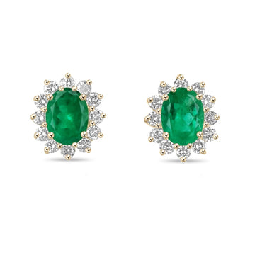 Luxurious 18K Emerald and Diamond Earrings with 6.60 Total Carat Weight