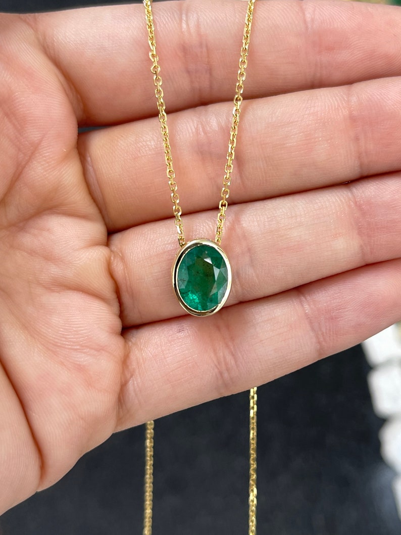 Earthmined Emerald Slider Necklace