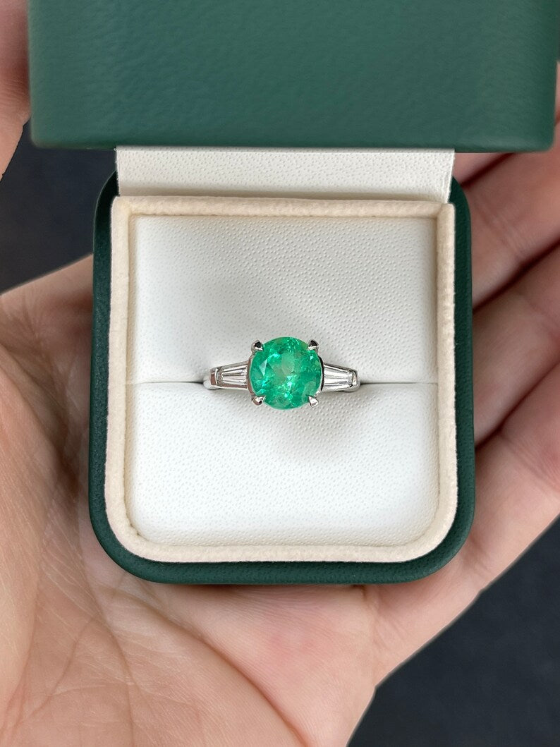 Emerald + Baguette Engagement Ring 
