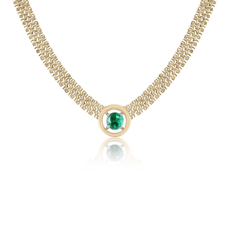 Emerald Choker Retro Fancy Link Necklace