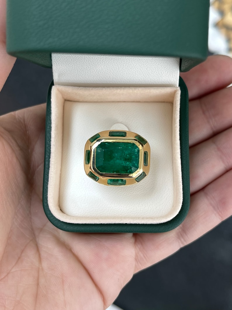 Bold Emerald Cut Gold Ring