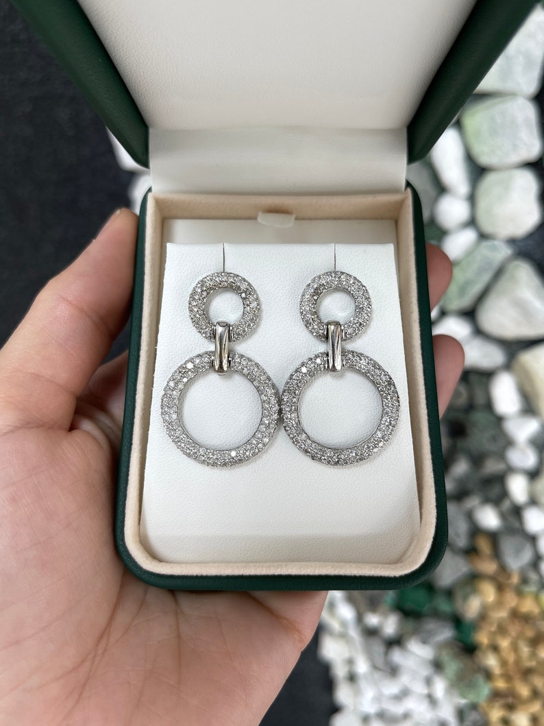 Diamond Hoop Statement Earrings