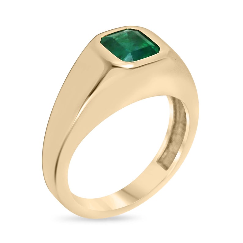 1.17ct 14K Deep Alpine Green Men's Ring