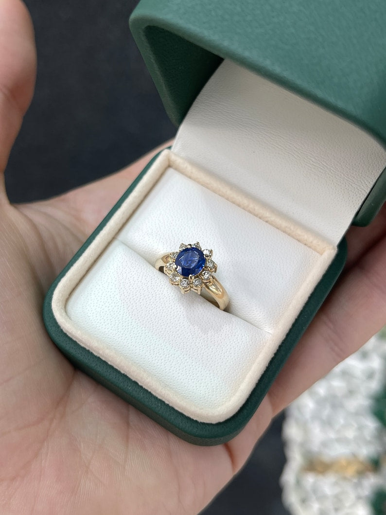 14K Gold Natural Sapphire factory Diamond