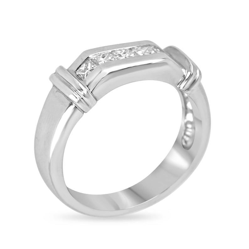 Anniversary Bliss: Platinum 950 Ring Featuring 0.50tcw Princess Cut G Color Diamond