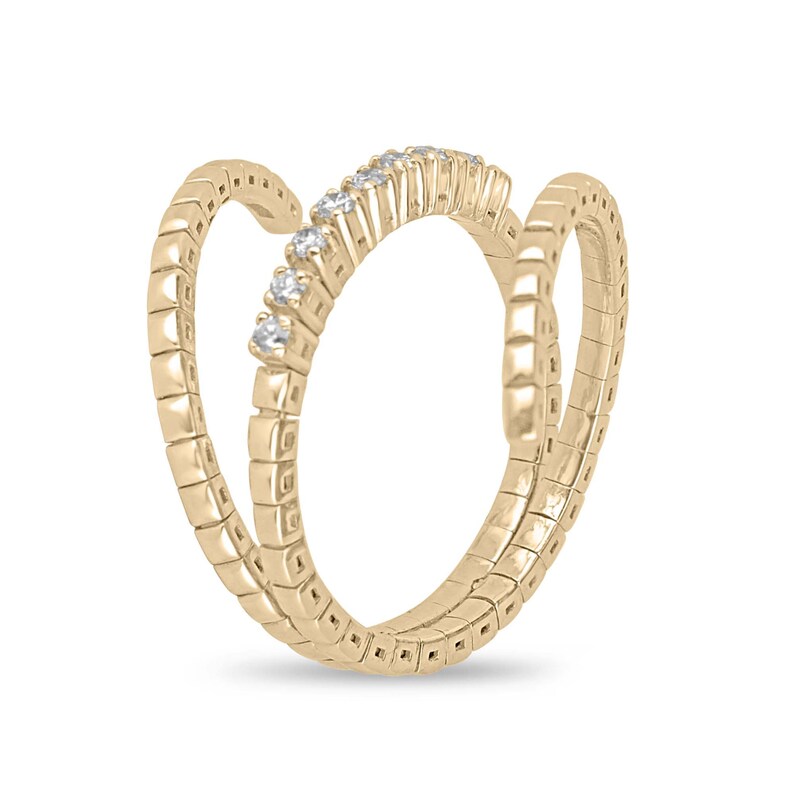 Retractable Diamond Band Ring in 14K Trendy Gold - 0.20tcw Round Cut Sparkle