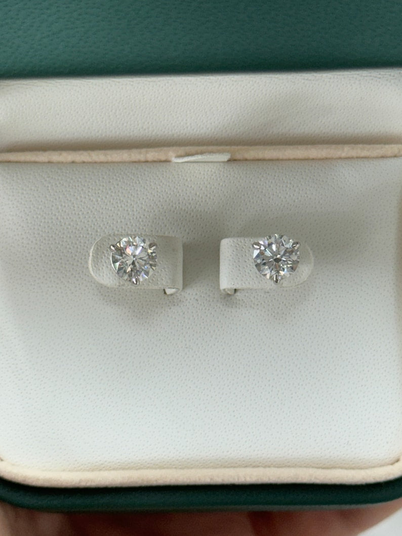 2.0tcw 14K Brilliant Round Cut Diamond Studs High-Quality Lab Grown Diamond Stud Earrings - JR Colombian Emeralds