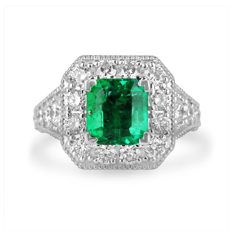 Exquisite 14K White Gold Emerald Cut Diamond Ring - 3.08tcw