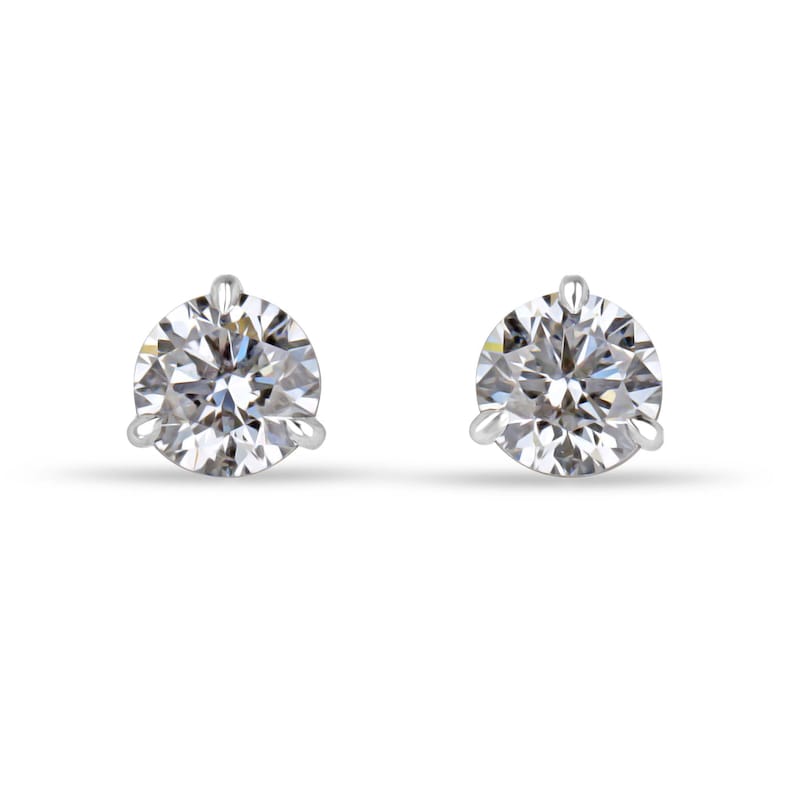 Stunning 14K Round Cut Diamond Stud Earrings - 2.0tcw Lab Grown Diamonds