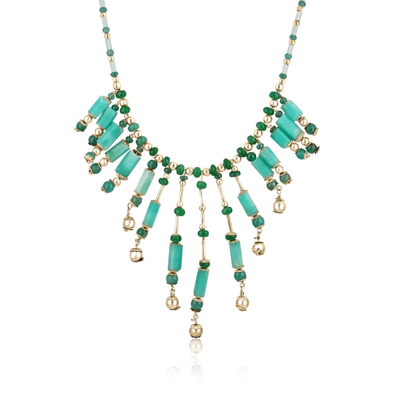 Handcrafted 14K Gold & Silver Necklace with Natural Colombian Emerald and Rough Cut Design