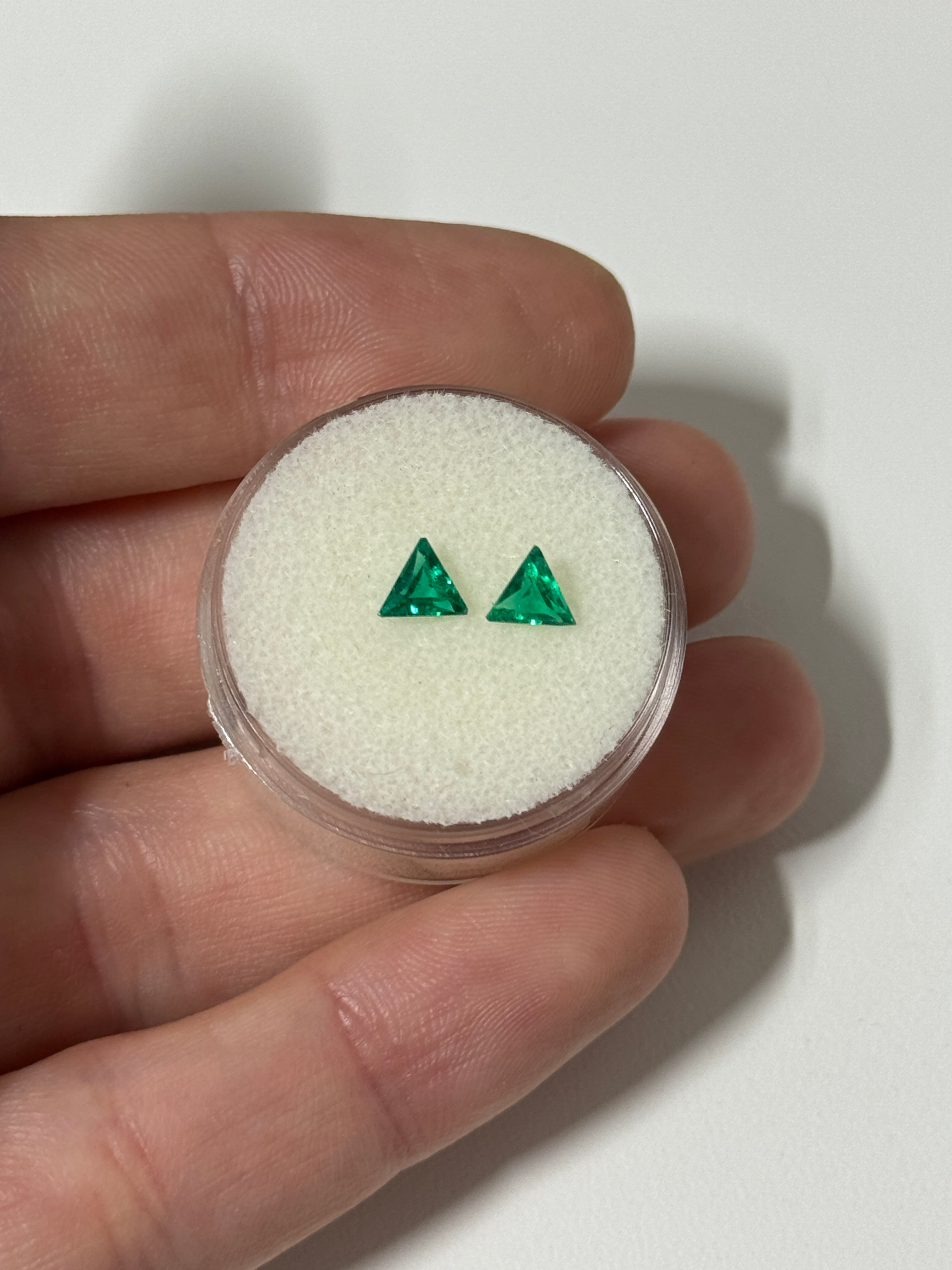 0.51tcw AAA+ Rare Colombian Emerald Trillion Accents- Loose & Ready to Set - JR Colombian Emeralds