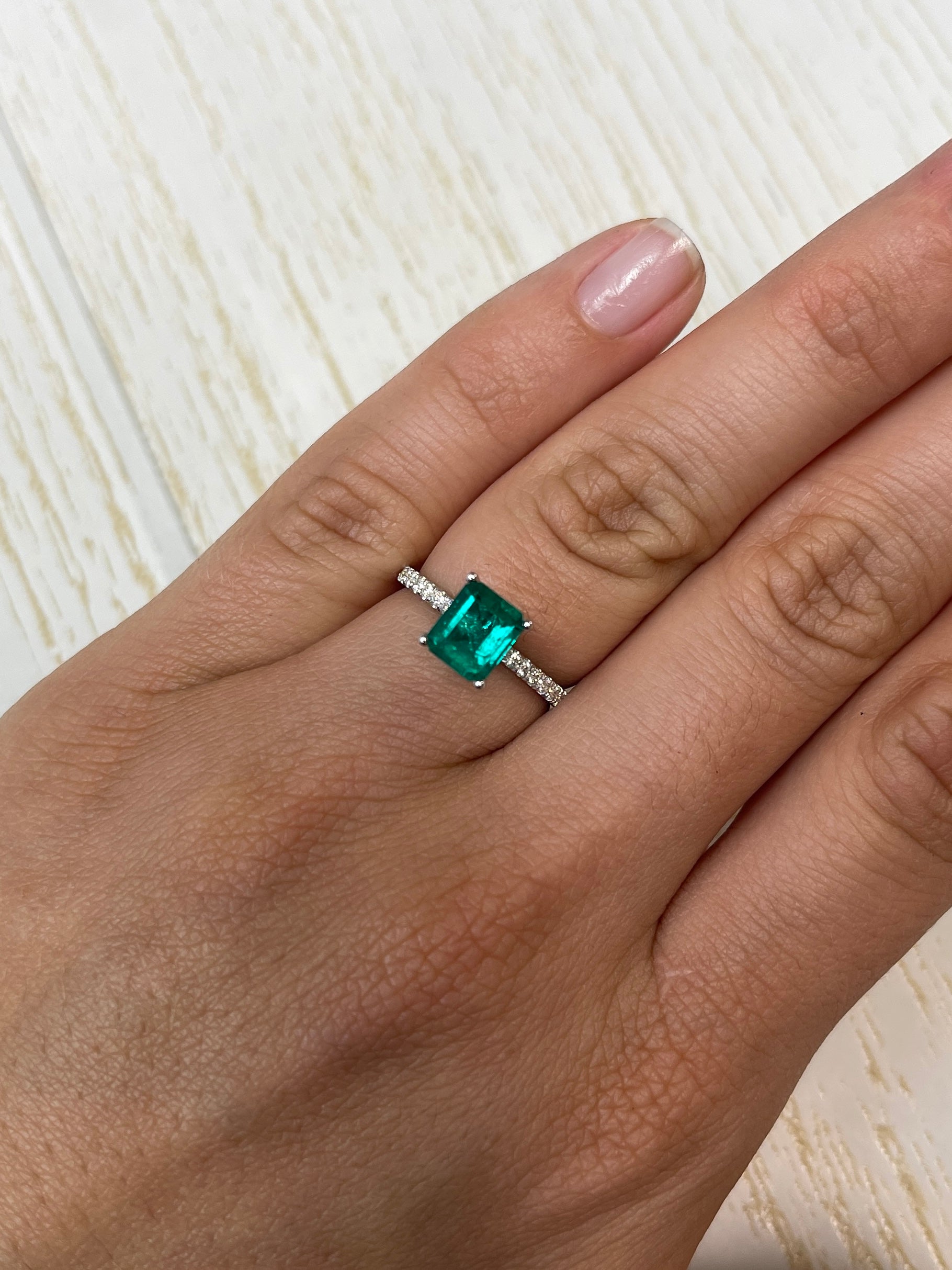 1.25 Carat 7.5x6.5 AAA+ Muzo Green Loose Colombian Emeralds
