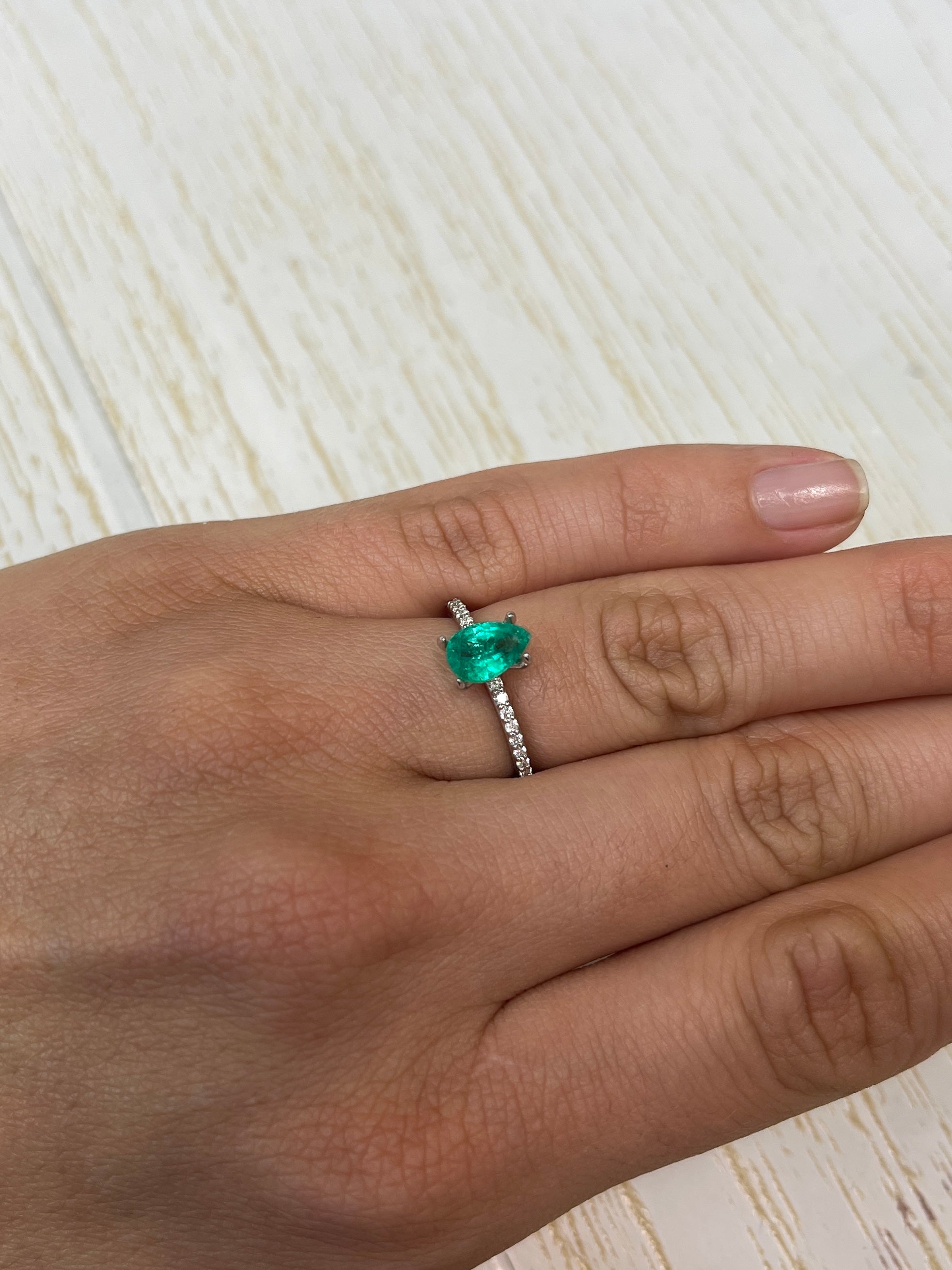 Buy 1.30 carat 8.5x6 VS Natural Loose Colombian Emerald-Pear Cut