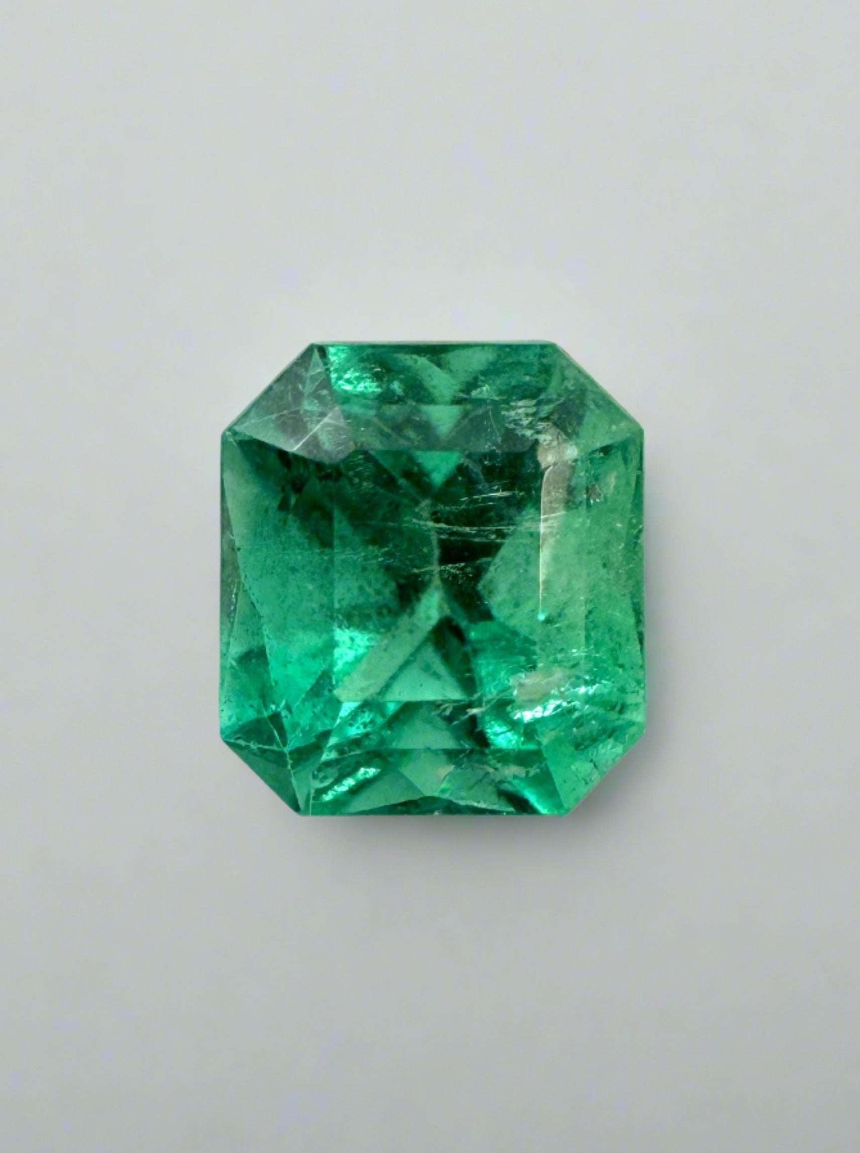 1.46 Carat GIA CERTIFIED 7x6 Bluish Green Natural Loose Colombian