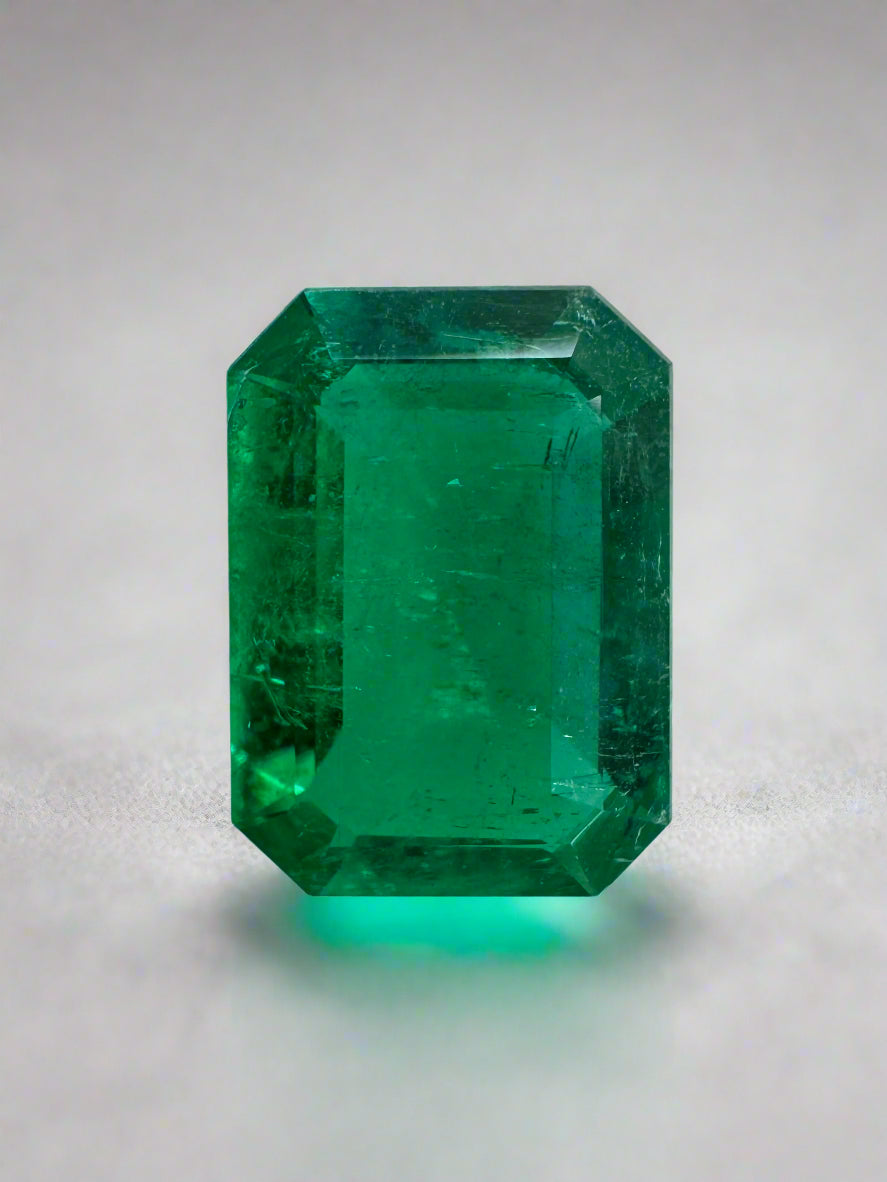 1.57 Carat AAA 9x7 Deep Vivid Green Natural Loose Colombian Emerald- Emerald Cut - JR Colombian Emeralds