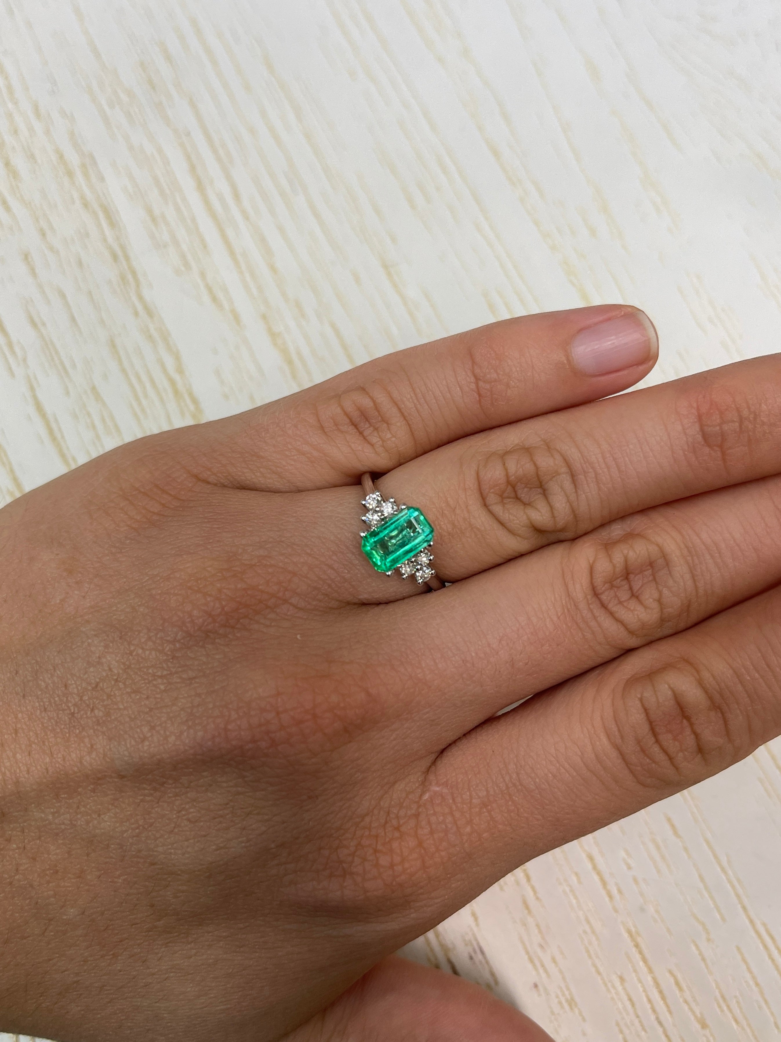 1.68 Carat 9x6 Yellowish Green Natural Loose Colombian Emerald