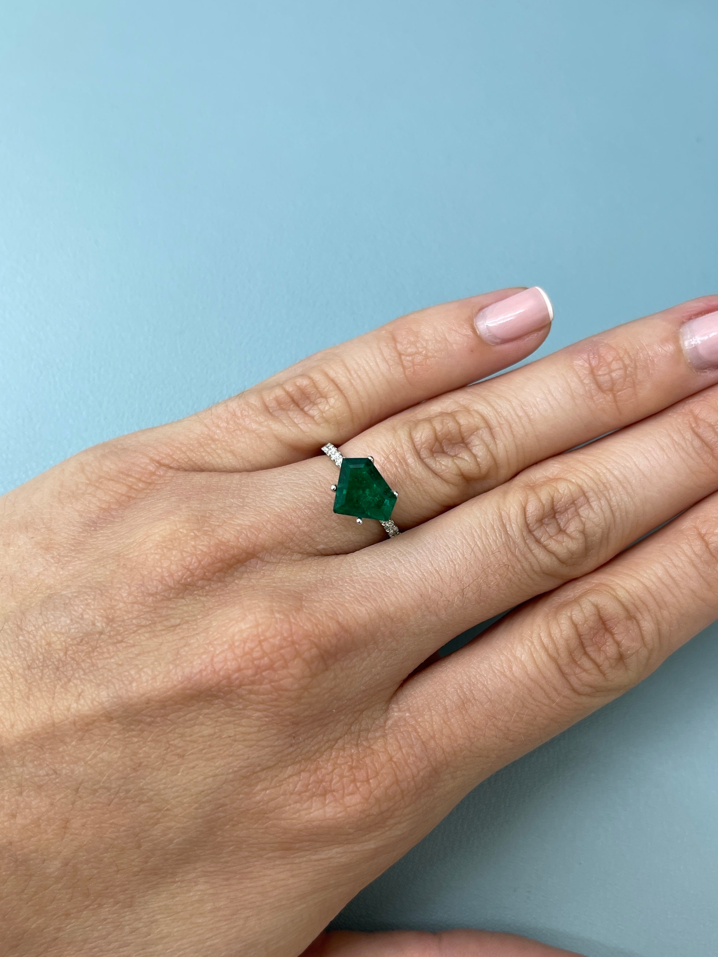 1.68 Carat AAA+ Muzo Fancy Shield Cut Natural Loose Colombian Emerald - JR Colombian Emeralds