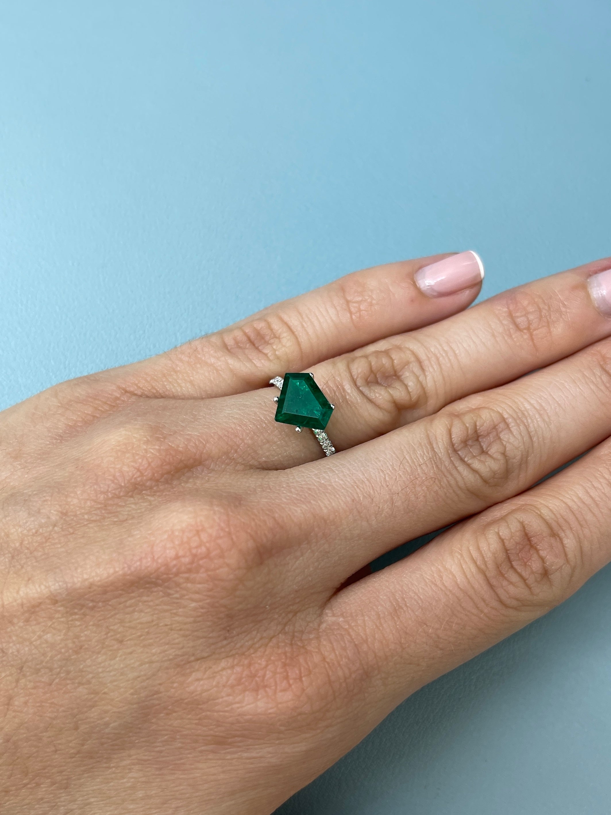 1.68 Carat AAA+ Muzo Fancy Shield Cut Natural Loose Colombian Emerald - JR Colombian Emeralds