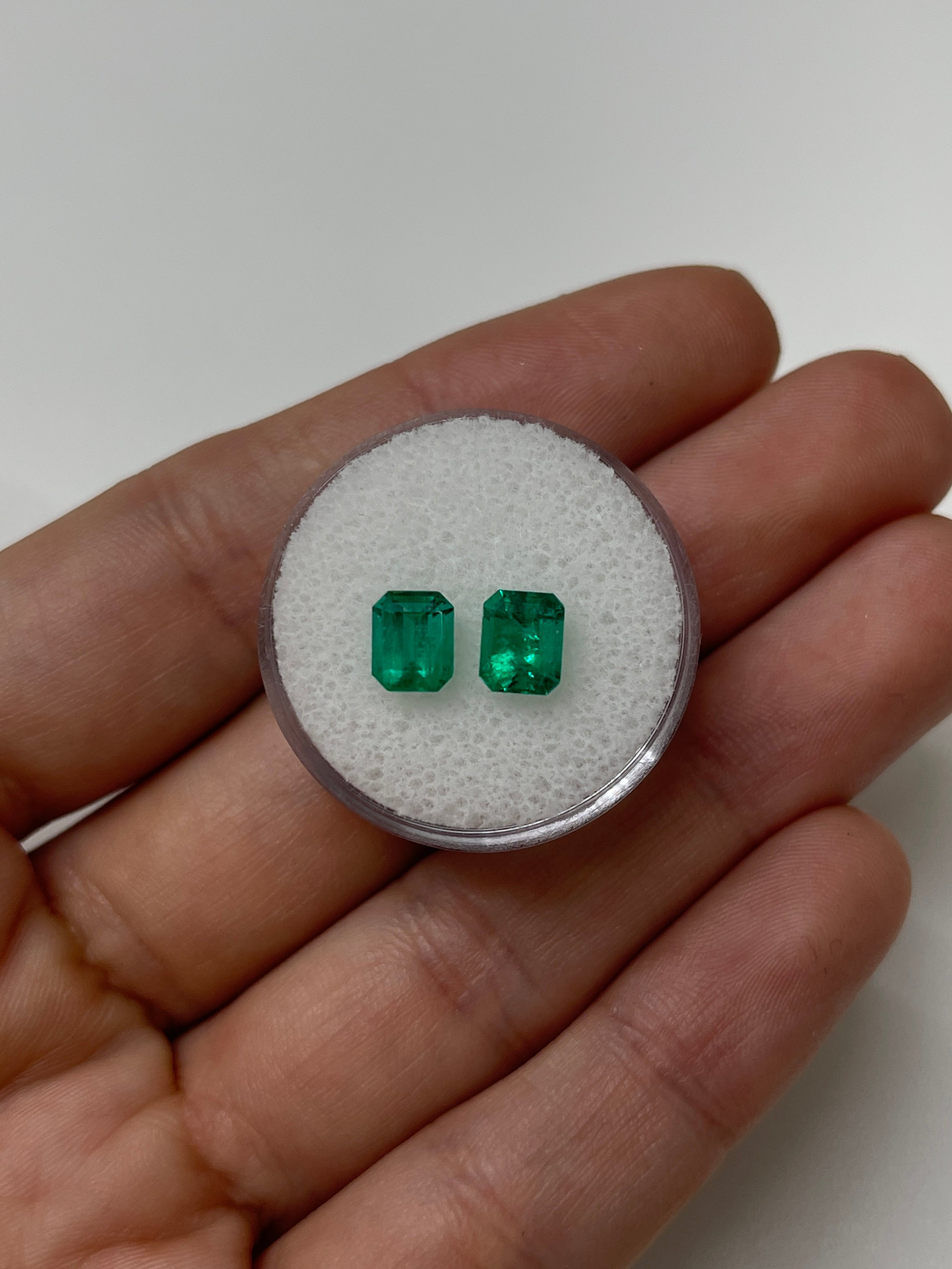 1.86tcw 7x5.5 Muzo Matching Green Loose Colombian Emeralds-Emerald Cut - JR Colombian Emeralds