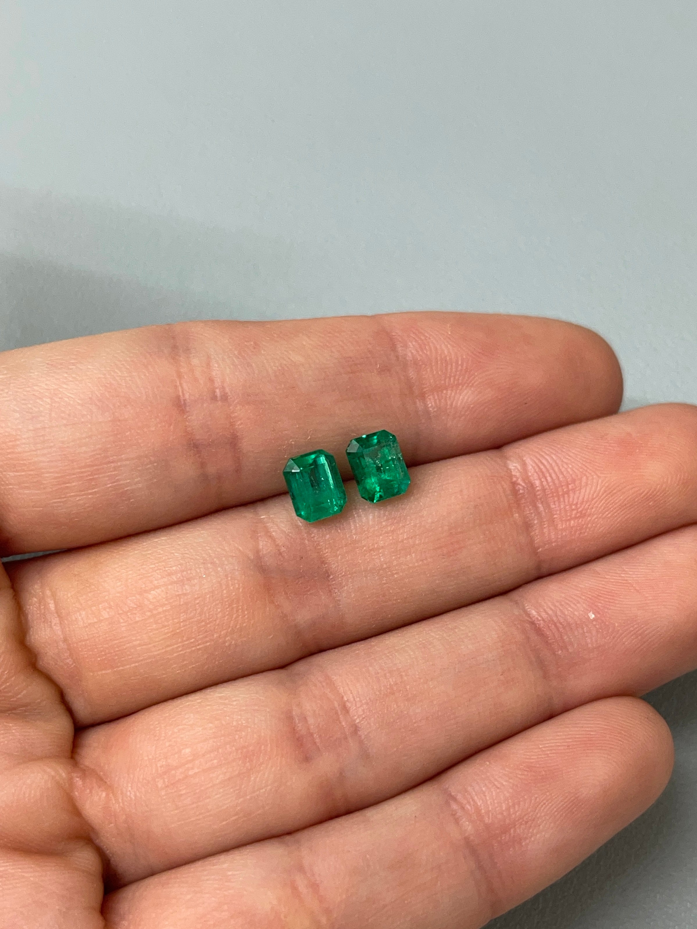 1.86tcw 7x5.5 Muzo Matching Green Loose Colombian Emeralds-Emerald Cut - JR Colombian Emeralds
