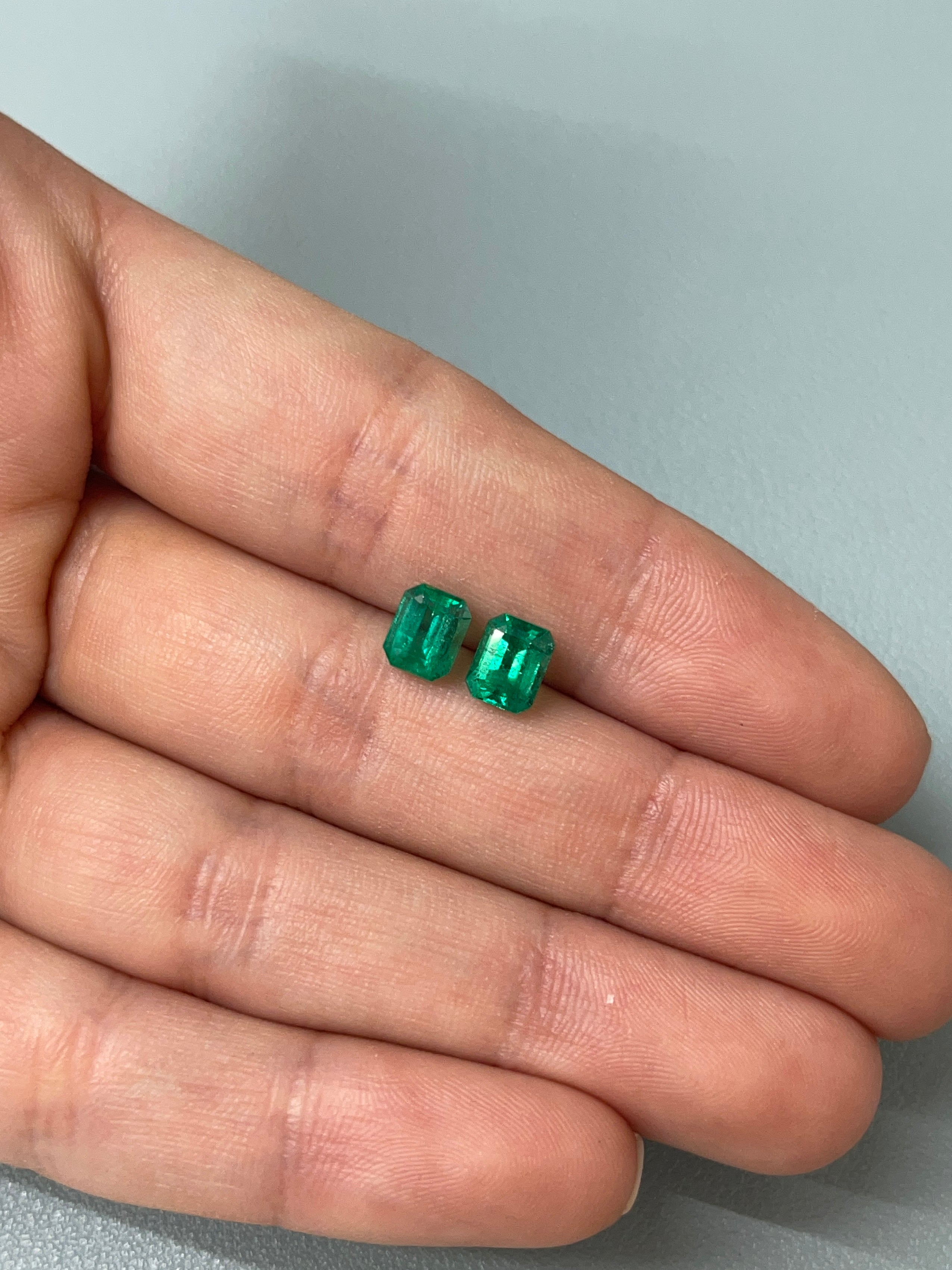 1.86tcw 7x5.5 Muzo Matching Green Loose Colombian Emeralds-Emerald Cut - JR Colombian Emeralds