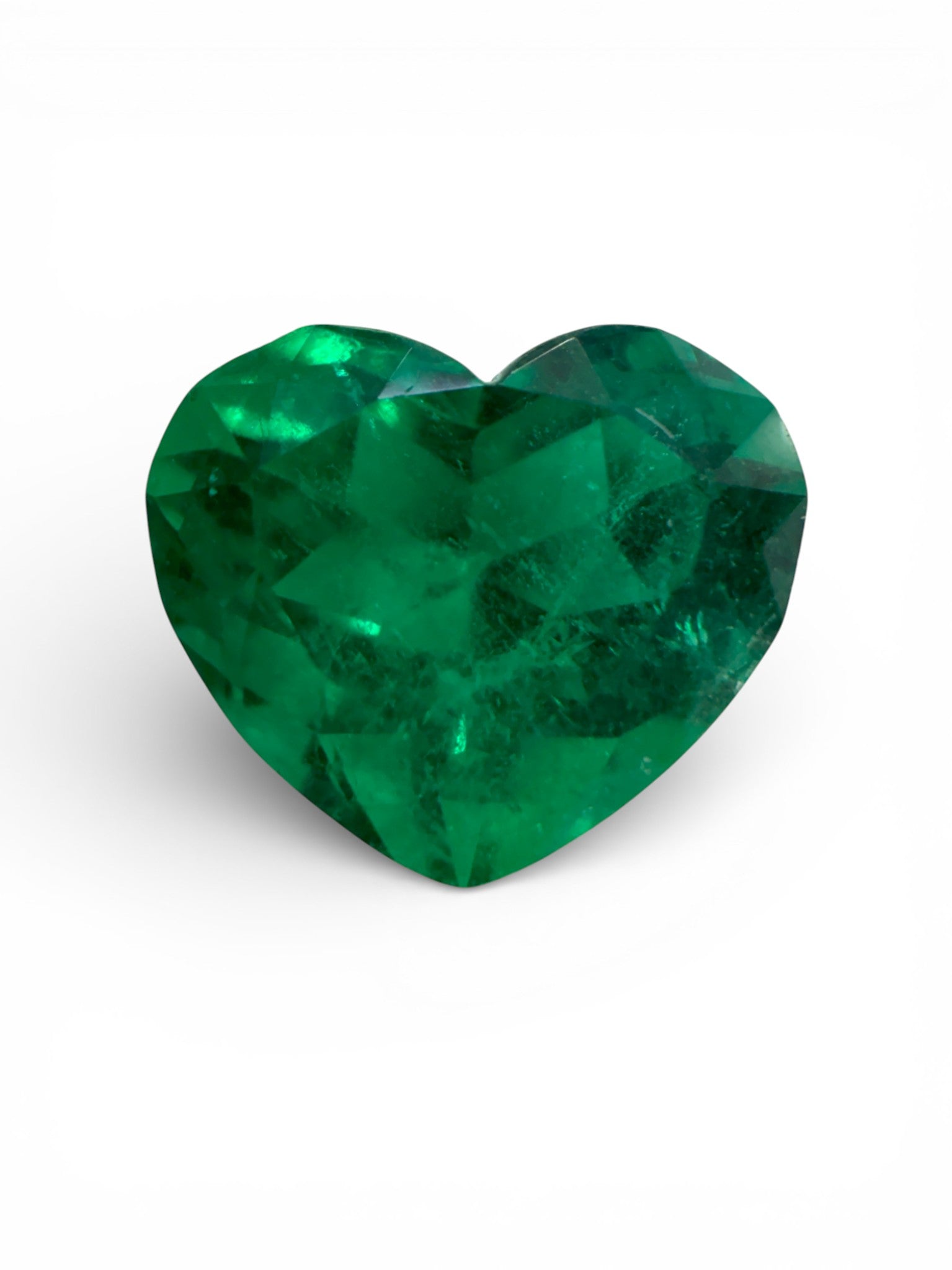 1.94 Carat 7.7x9 AAA+ Vivid Intense Muzo Green Natural Loose Colombian Emerald-Heart Cut