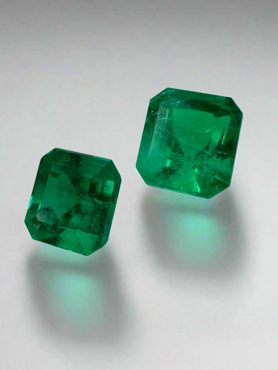 2.02tcw 6x5.4 AAA Matching Muzo Green Loose Colombian Emeralds-Asscher Cut - JR Colombian Emeralds