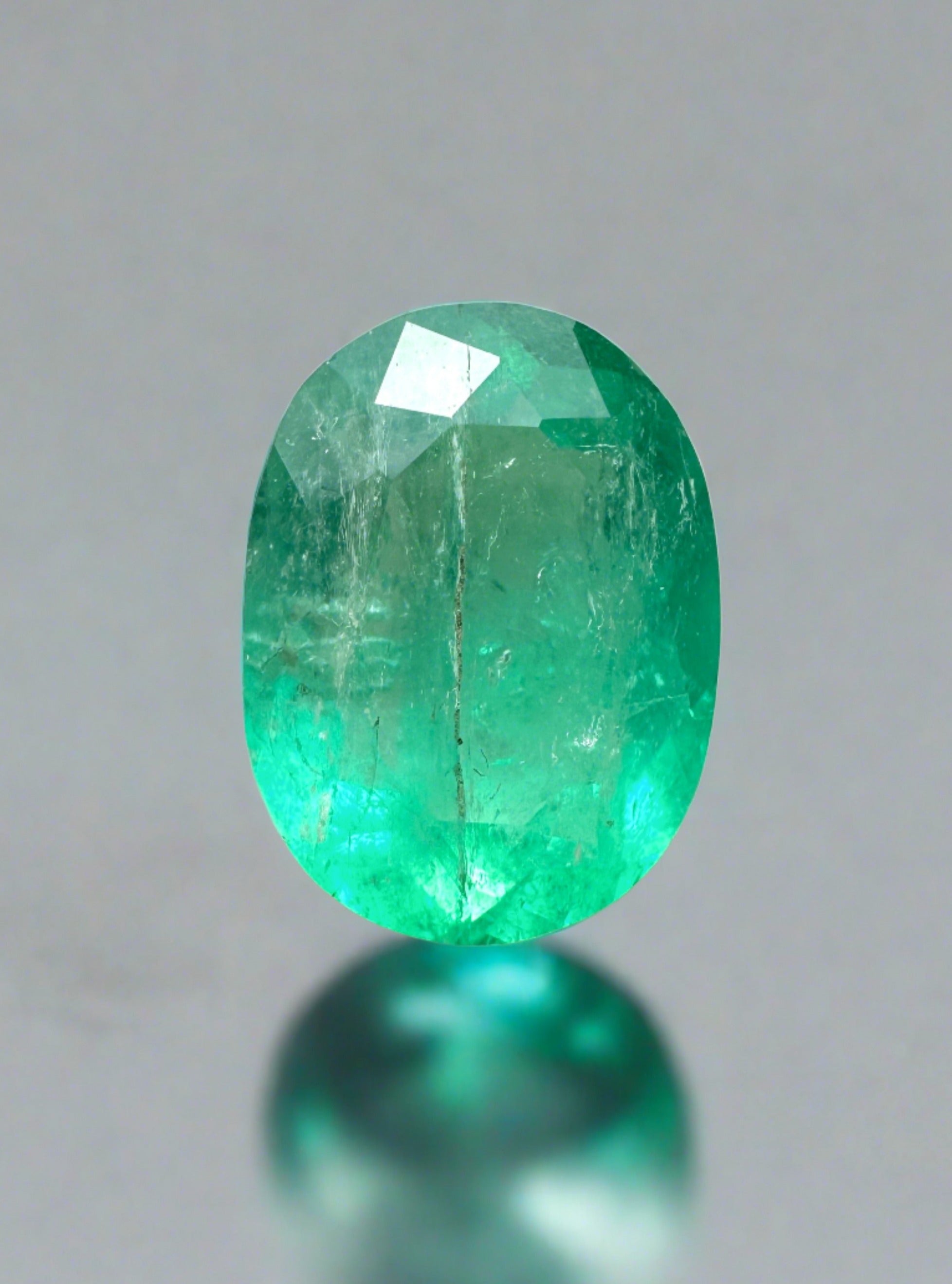 Natural 2.19 carat green Colombian emerald loose oval cut gemstone from JR Colombian Emeralds.
