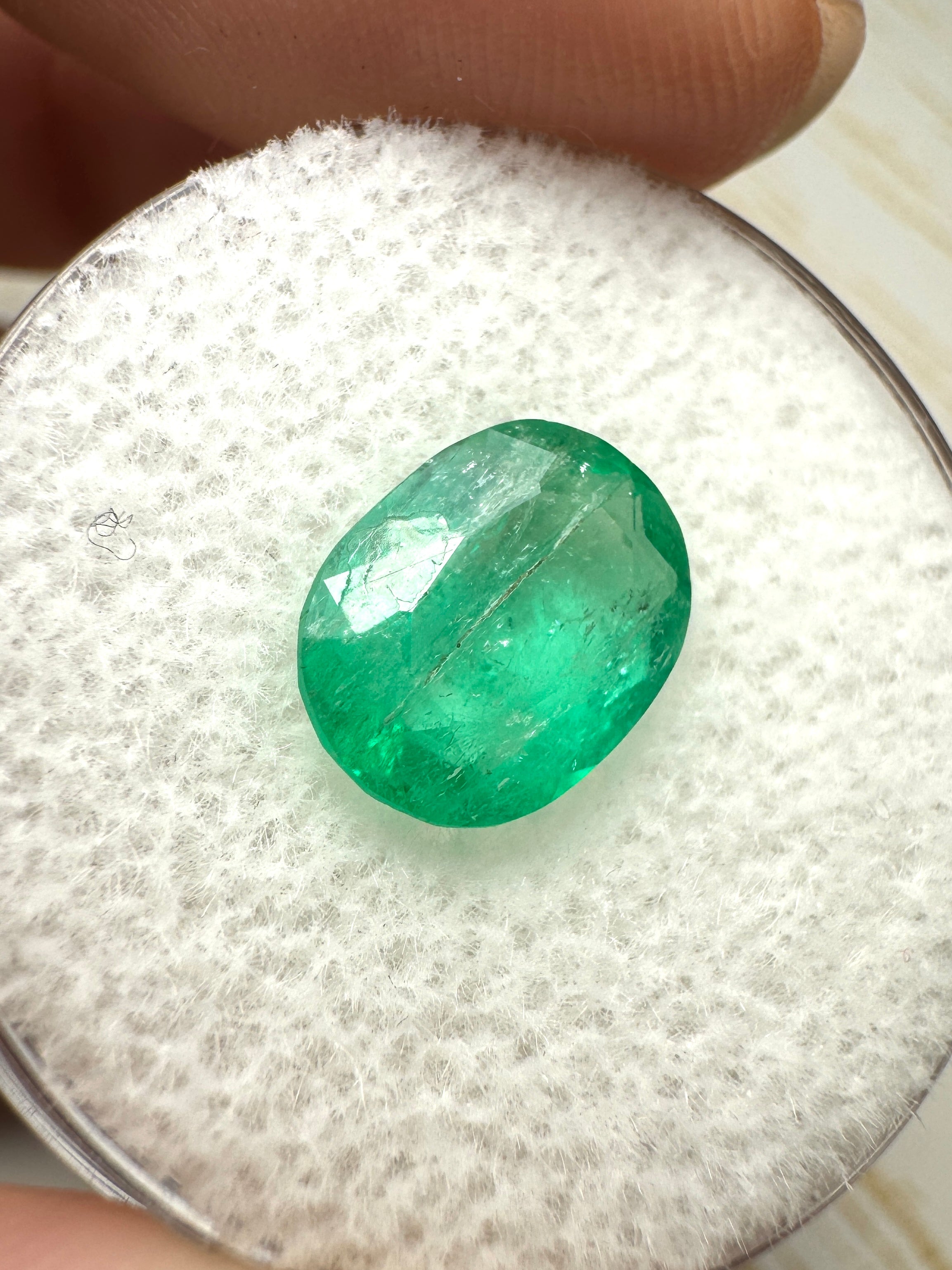 Oval cut 2.19 carat green Colombian emerald gemstone from JR Colombian Emeralds, natural loose emerald for jewelry making.