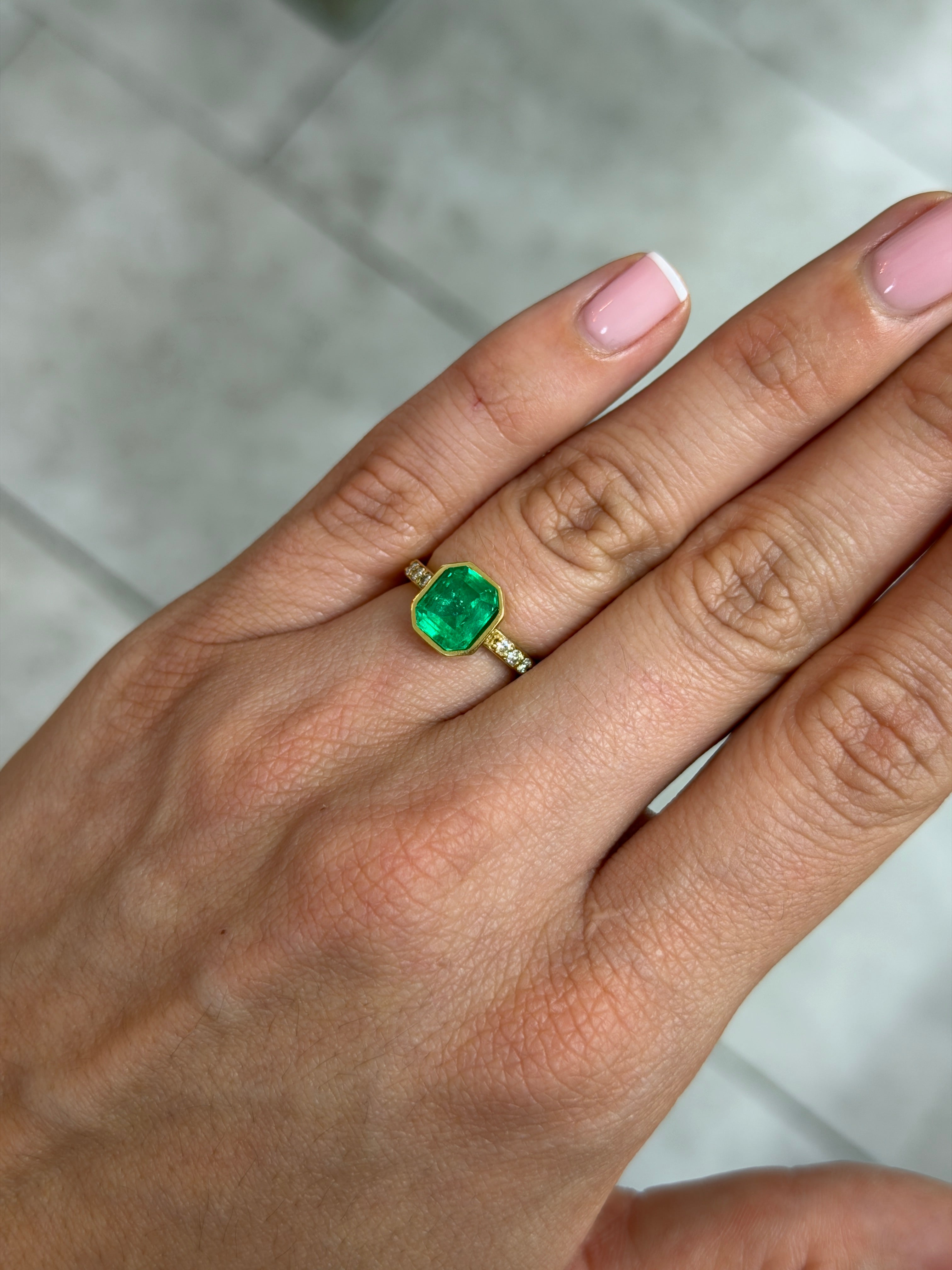 2.46 carat Colombian emerald loose gemstone, chunky cut, 8.5x7mm, vibrant Muzo green, natural gemstone from JR Colombian Emeralds