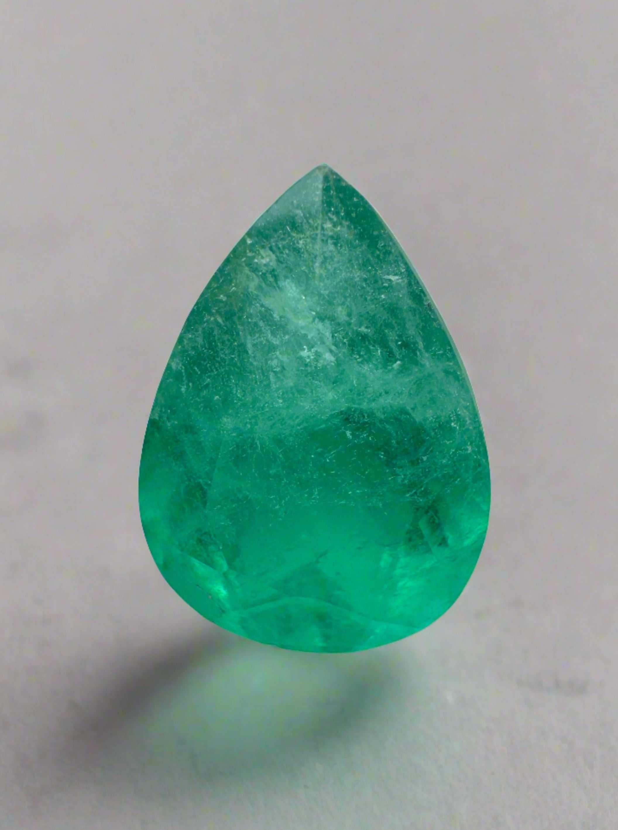 2.59 Carat 11x8 Green Natural Loose Colombian Emerald-Pear Cut