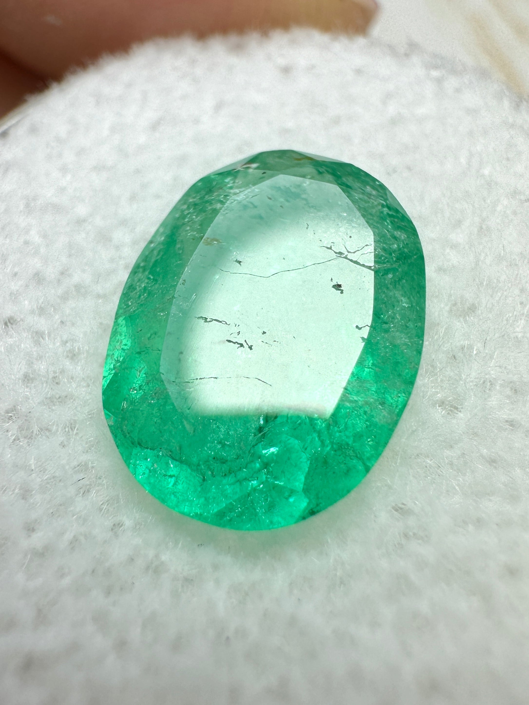 2.72 carat earthy green natural Colombian emerald loose oval cut gemstone from JR Colombian Emeralds.
