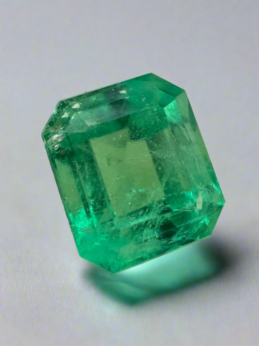 2.82 Carat Colombian Emerald Chunky Cut 8.5x7.4mm Crystal Clear Loose Natural Gemstone - JR Colombian Emeralds