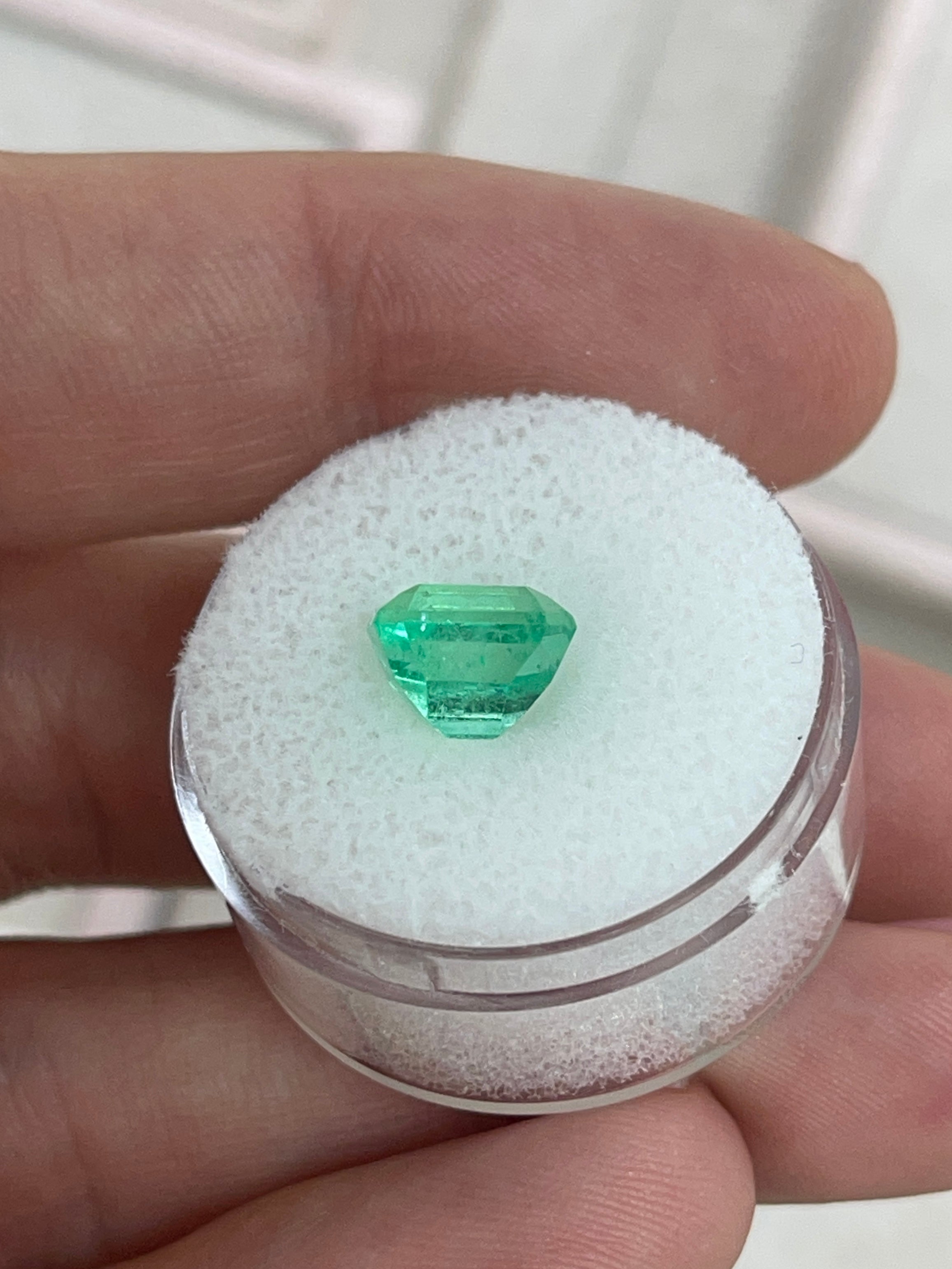 2.82 Carat Colombian Emerald gemstone, chunky cut, 8.5x7.4mm, clear and natural, from JR Colombian Emeralds.