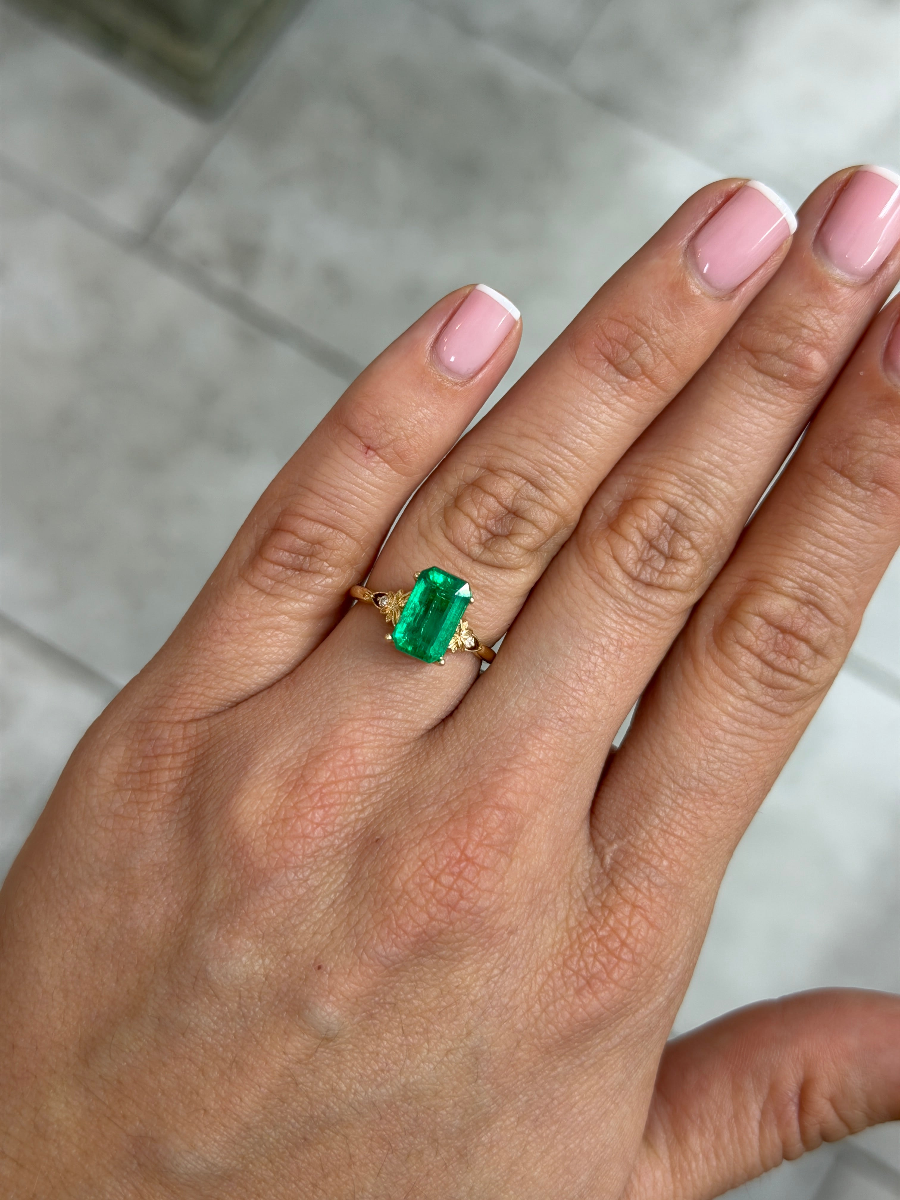 Two 2.91tcw Colombian emeralds in an 11x7mm emerald cut, GIA AAA+ minor oil quality, loose gemstones by JR Colombian Emeralds.