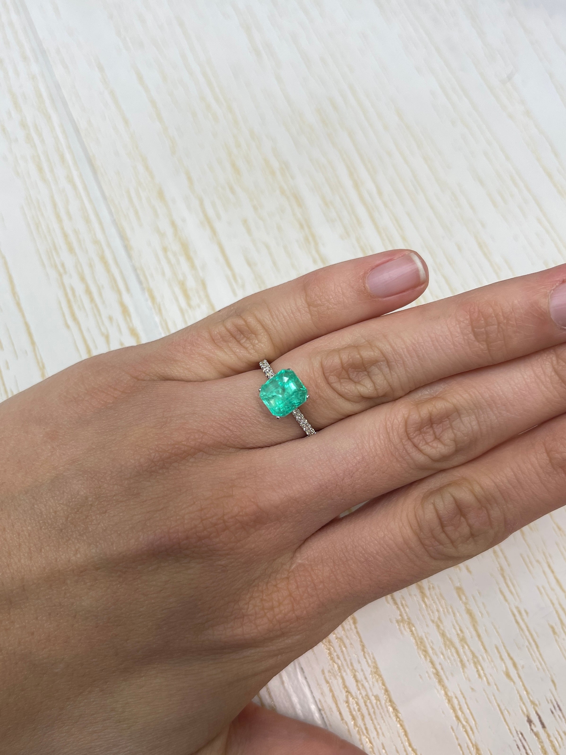 2.92 Carat CHIPPED Natural Loose Colombian Emerald- Asscher Cut