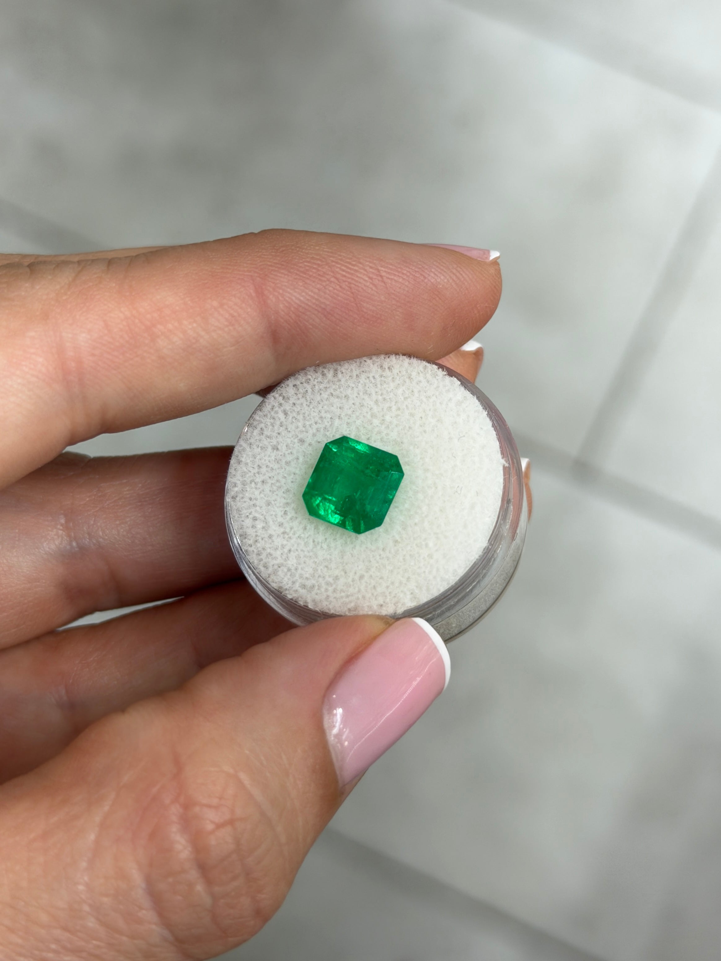 AAA+ 3.01 Carat Muzo green Colombian emerald loose Asscher cut from JR Colombian Emeralds, natural and vibrant gemstone.