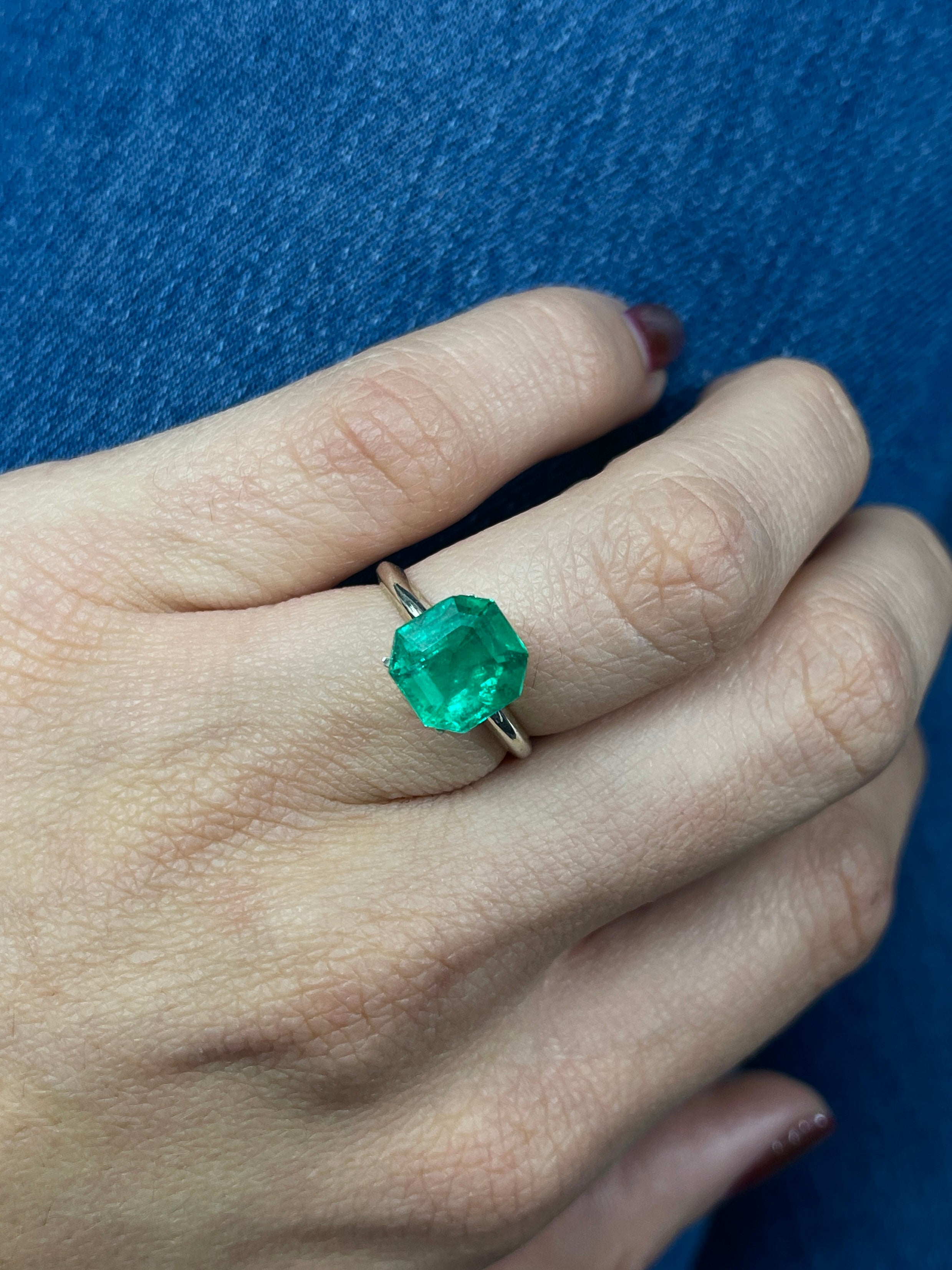 3.21 Carat 9.5x9.5 Octagonal Cut Green Natural Loose Colombian Emerald-Emerald Cut - JR Colombian Emeralds
