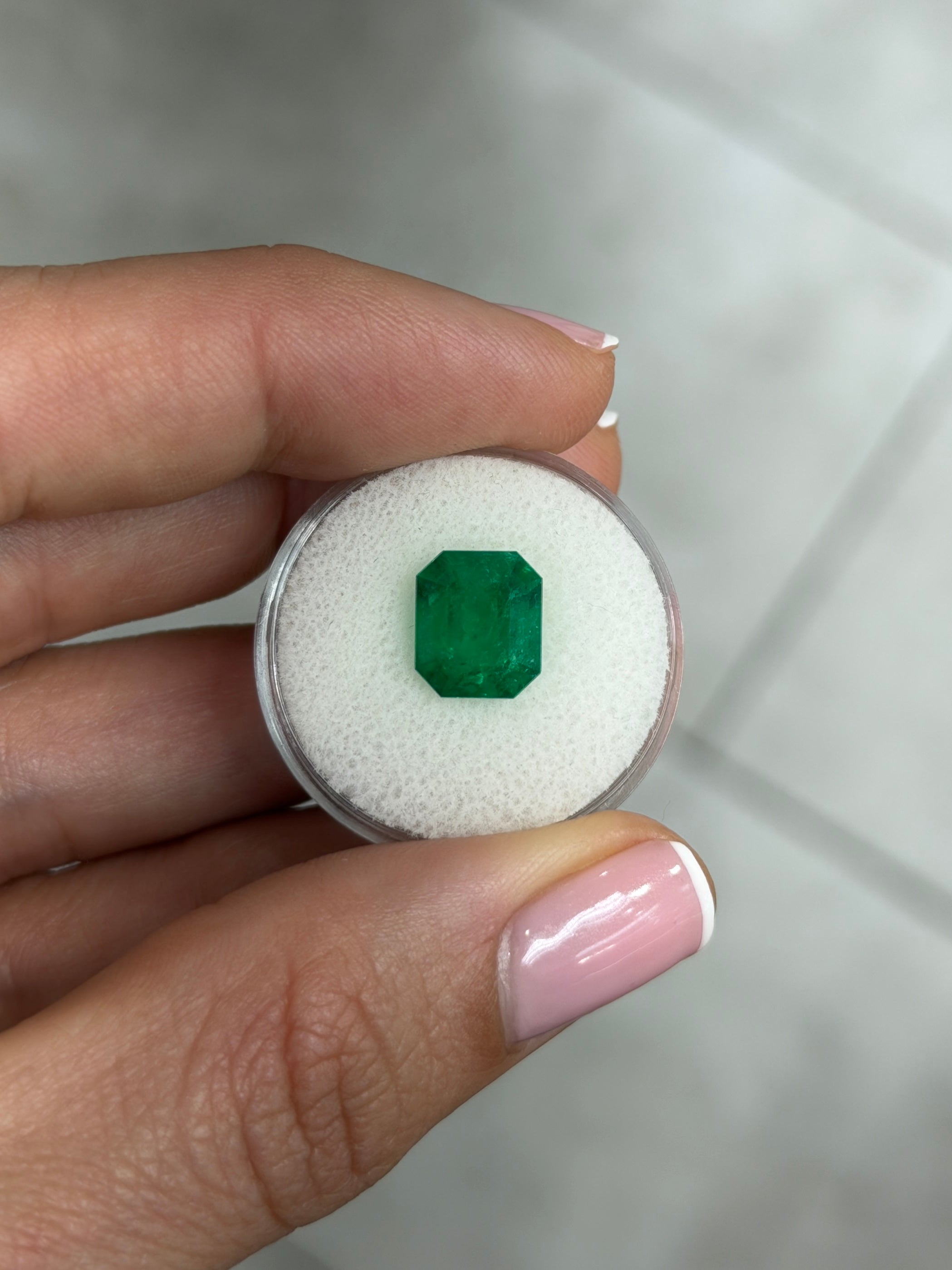 3.26 Carat AAA Vivid Jungle Green Muzo Natural Loose Colombian Emerald-Emerald Cut