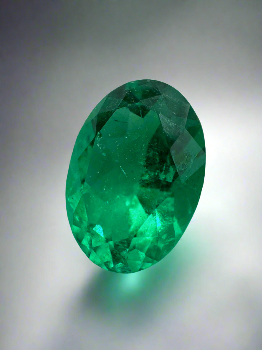 3.36 Carat 12x9 AAA+ Vivid Muzo Green Natural Oval Colombian Emerald-Loose - JR Colombian Emeralds