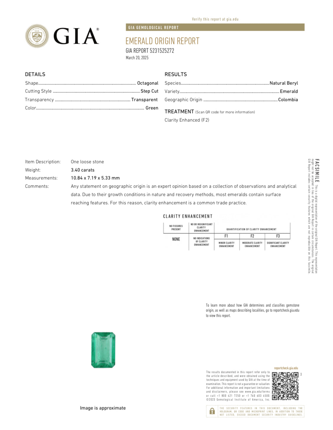 3.40 Carat GIA Certified vivid bluish-green Colombian emerald, natural loose gemstone in elongated emerald cut.