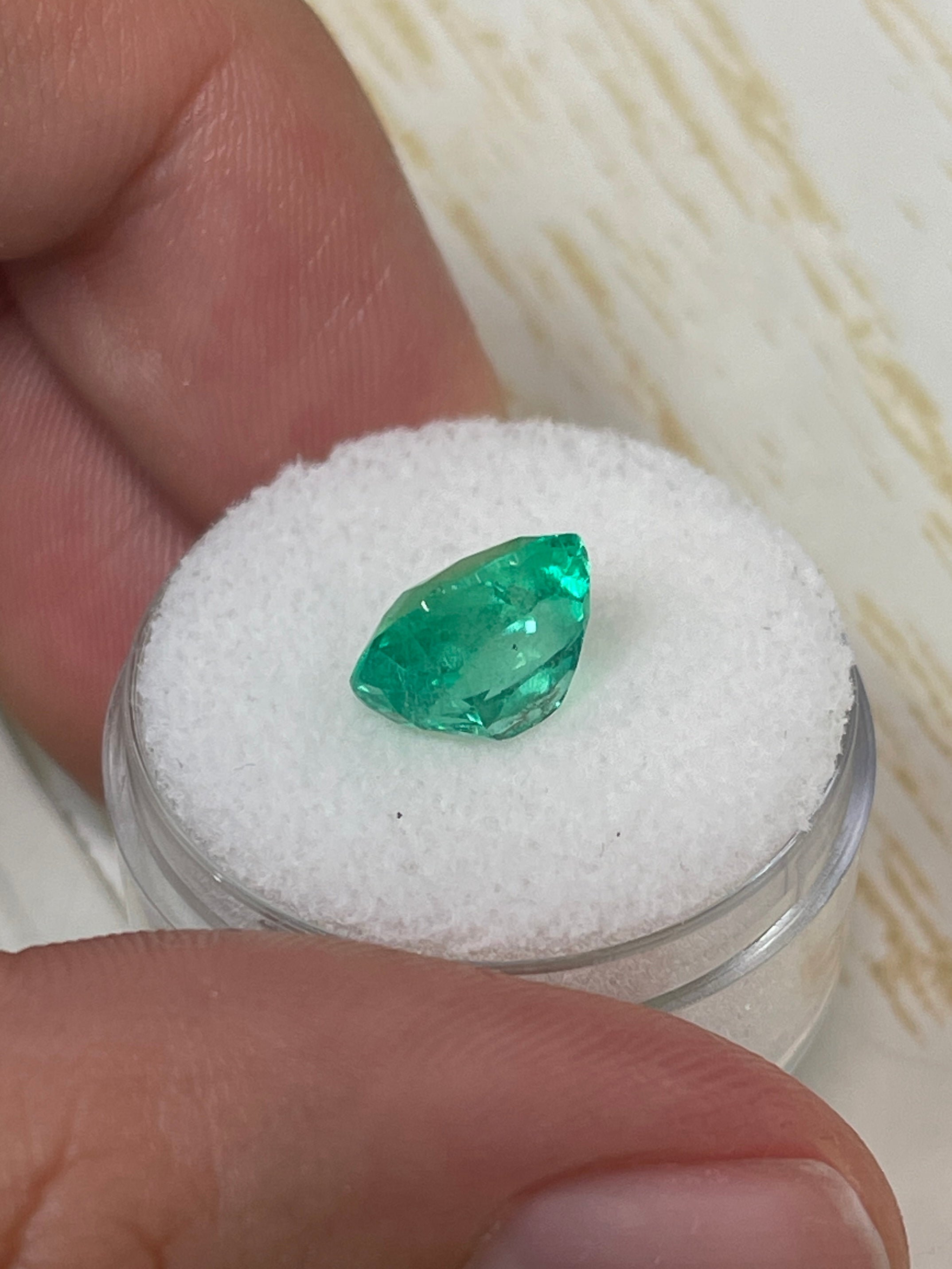 Natural 3.50 carat yellowish green Colombian emerald loose cushion cut gemstone from JR Colombian Emeralds.