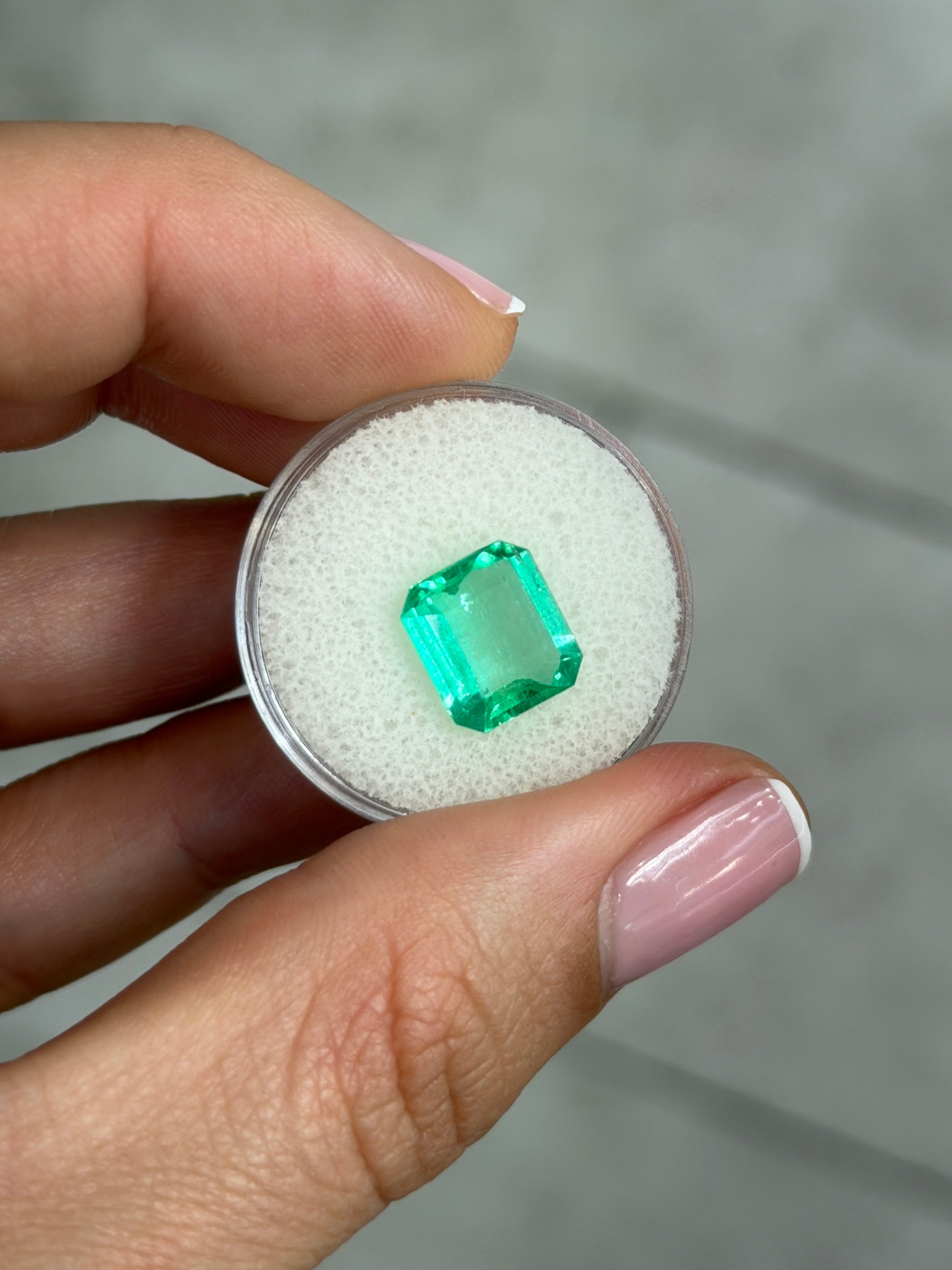 3.54 Carat Crystal Clear Portrait Cut Green Natural Loose Colombian Emerald-Emerald Cut