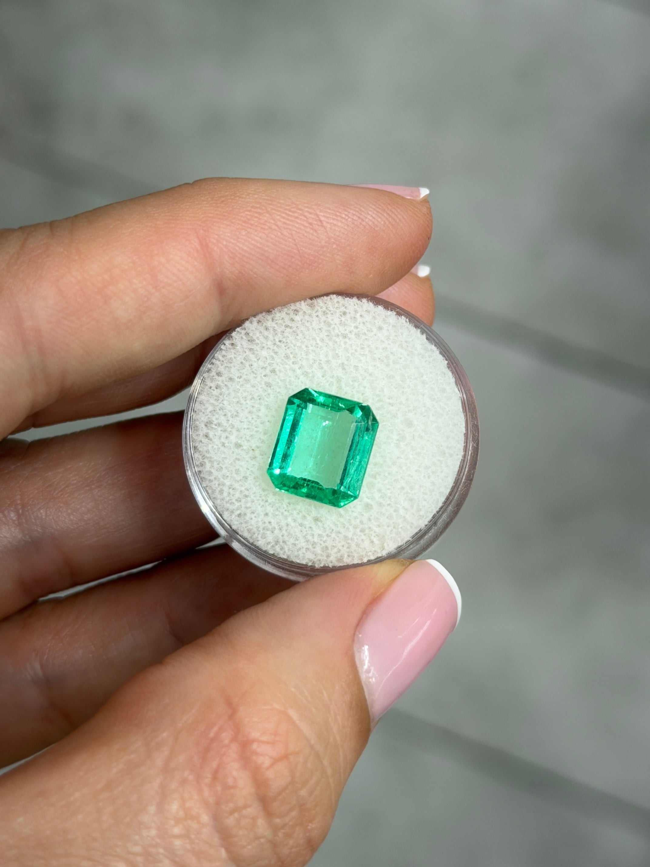 3.54 Carat Crystal Clear Portrait Cut Green Natural Loose Colombian Emerald-Emerald Cut