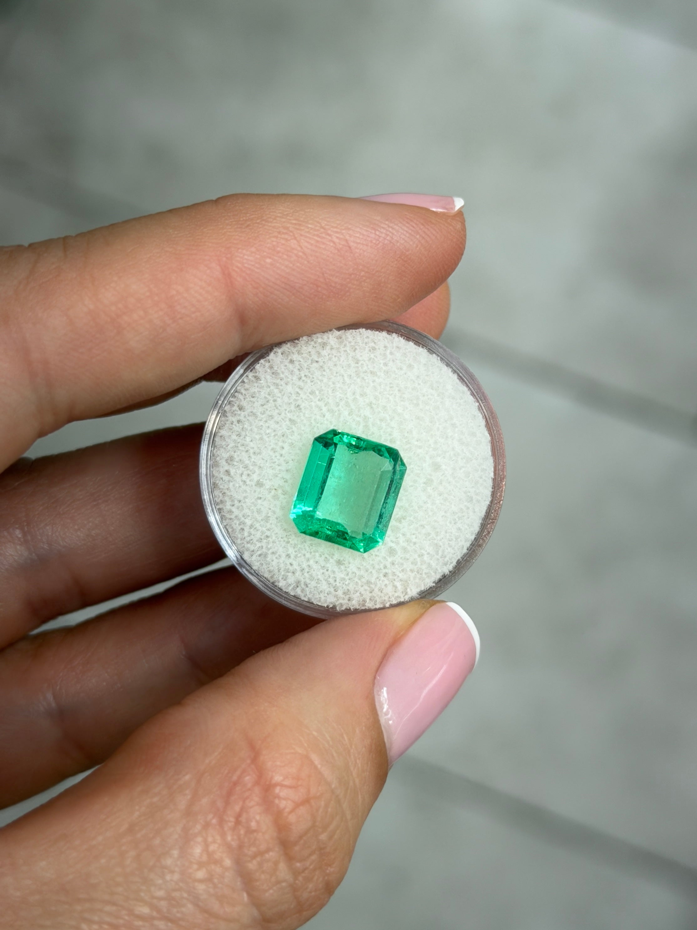 3.54 Carat Crystal Clear Portrait Cut Green Natural Loose Colombian Emerald-Emerald Cut