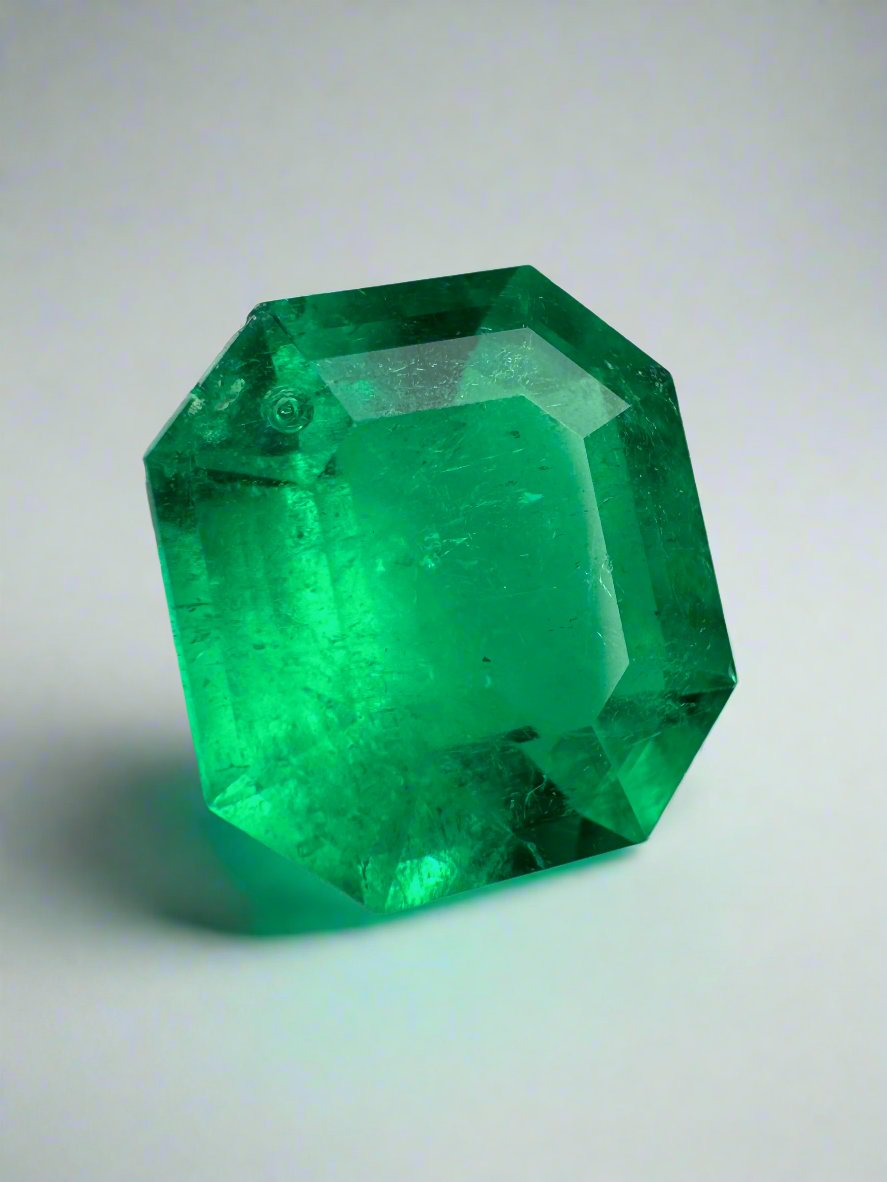 3.56 Carat AAA Vivid Muzo Natural Loose Colombian Emerald-Asscher Cut - JR Colombian Emeralds